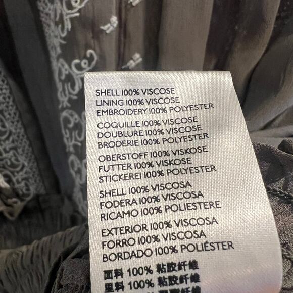 Anthropologie Olive Green Embroidered Blouse Size S - Picture 4 of 7